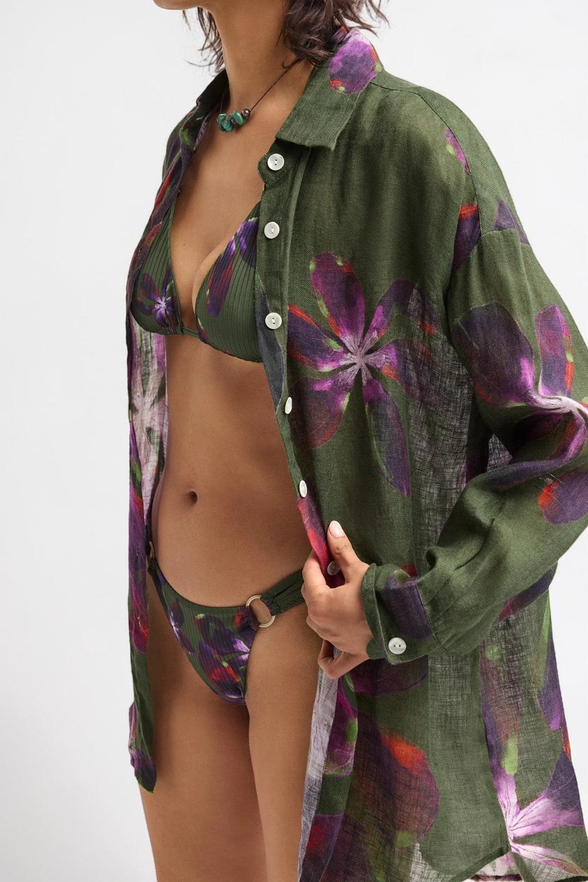 Playa Leinenbluse Watercolor Orchid