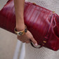 Alberta Ferretti Maxi Pouch aus rotem Eelleder als Styling-Detail