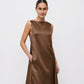 Kleid aus Seidenorganza Braun
