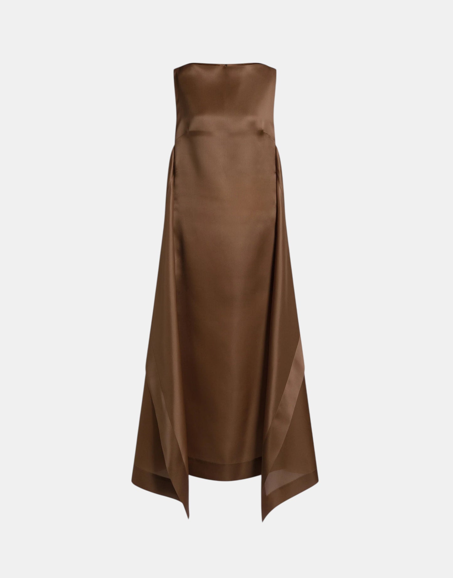 Kleid aus Seidenorganza Braun