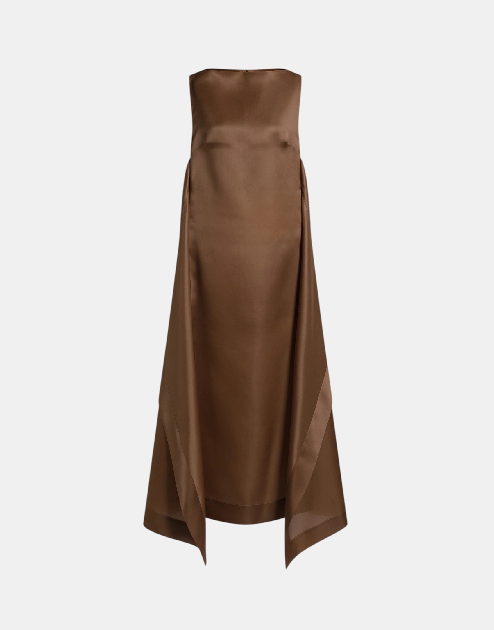 Kleid aus Seidenorganza Braun