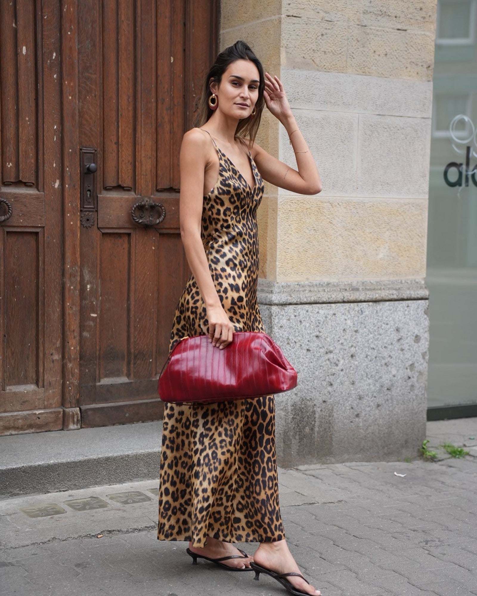 Alberta Ferretti Organza-Kleid mit Leopardenmuster im getragenen Styling