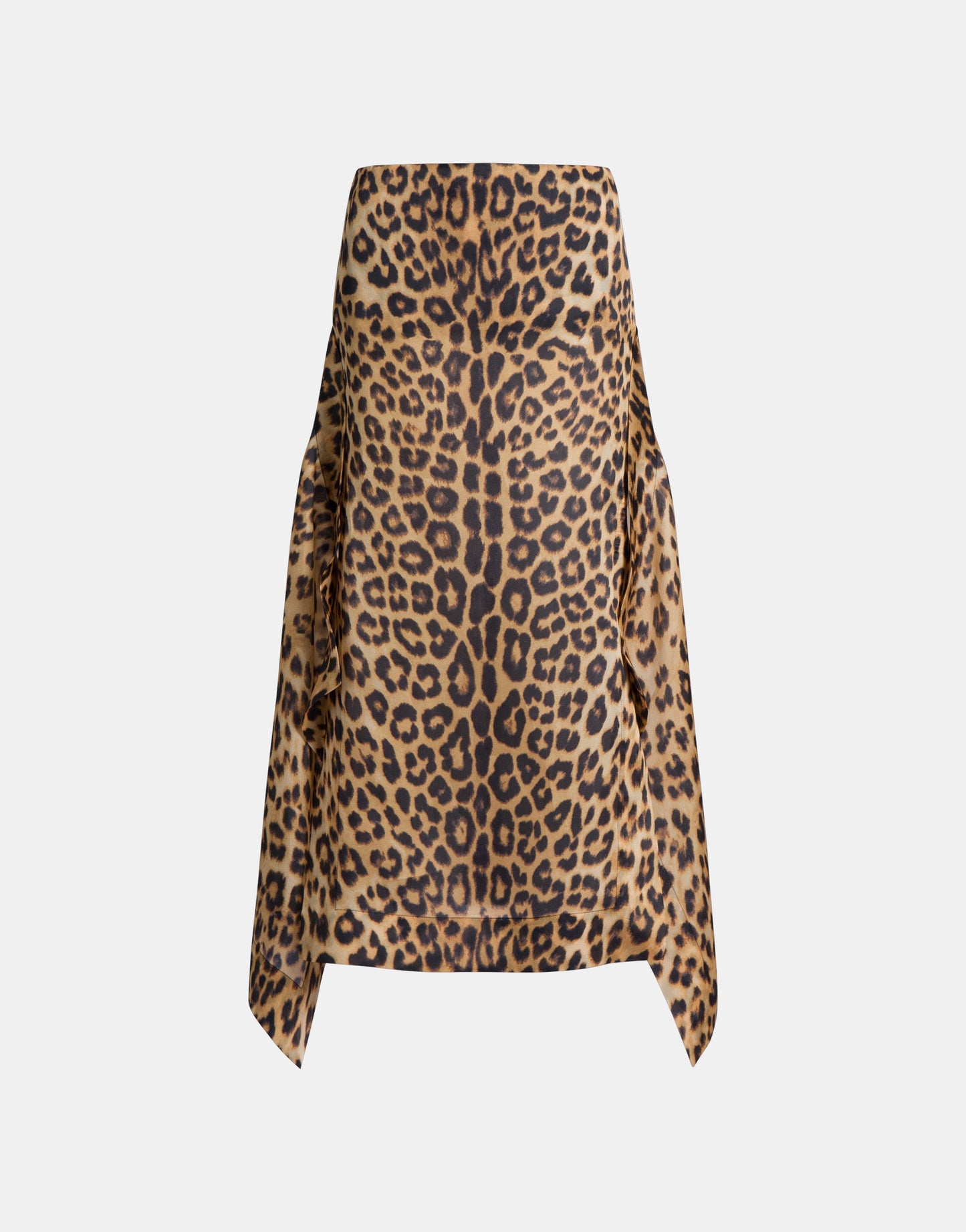 Langer Seidenrock mit Leopardenmuster