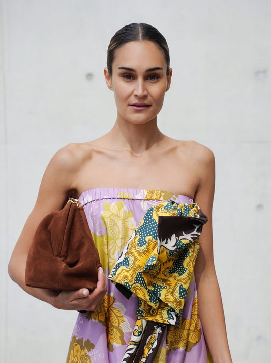 Maxi Pouch Wildleder Braun