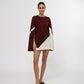 Kurzes Kleid Braun Weiß