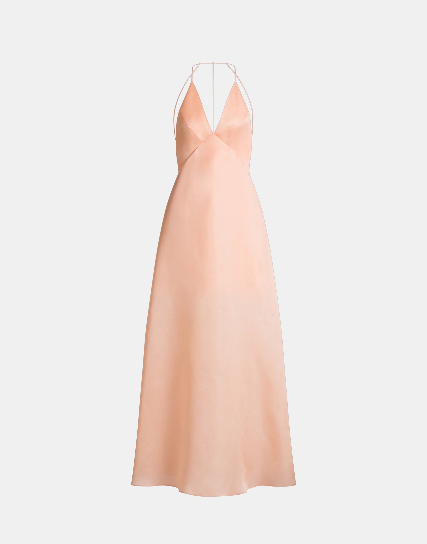 Open-back Kleid aus Seide Apricot