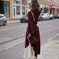 Alberta Ferretti Two-Tone Kleid in Braun Weiß von hinten im Styling