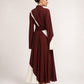 Alberta Ferretti Two-Tone Kleid in Braun Weiß von hinten im Styling