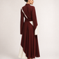 Langes Kleid Braun Weiß