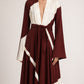 Detail des Alberta Ferretti Two-Tone Kleids mit V-Ausschnitt