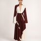 Langes Kleid Braun Weiß
