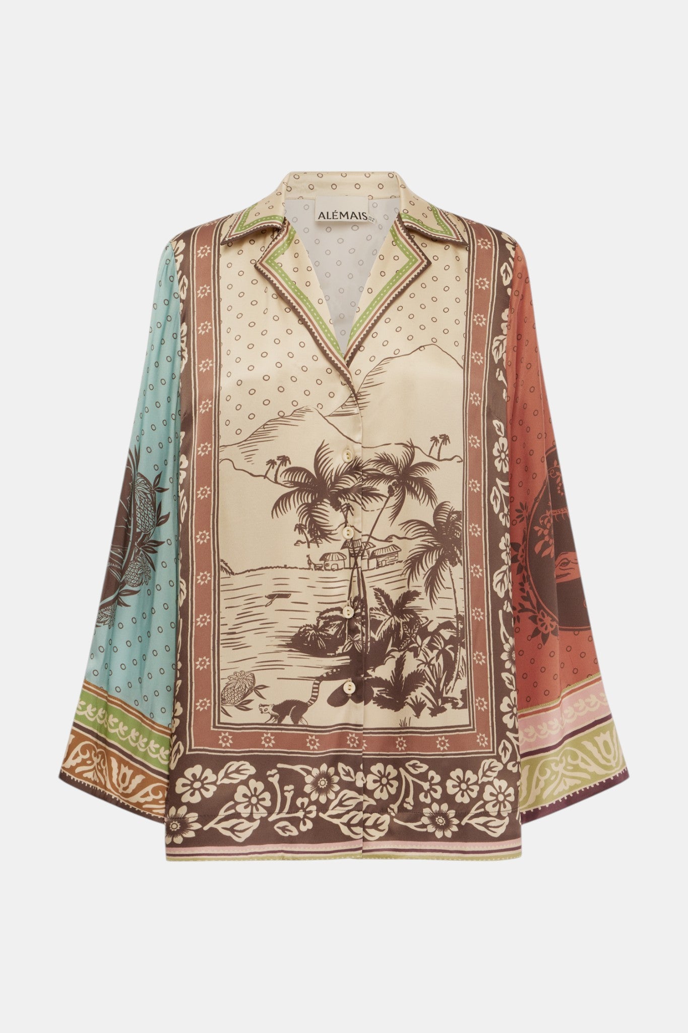 Detail der Alémais Alberta Silk Shirt Bluse Multicolor als Freisteller