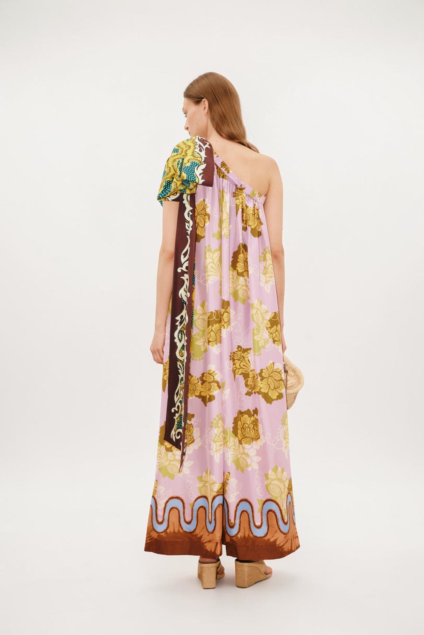 Seidenkleid One-Shoulder