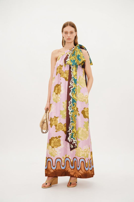 Seidenkleid One-Shoulder