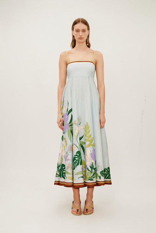 Alfie Sundress Midikleid Hellblau