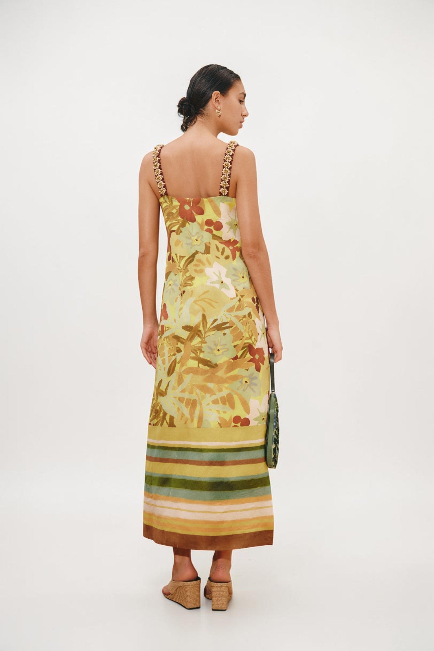 Alémais Midi Kleid Multicolor von hinten getragen