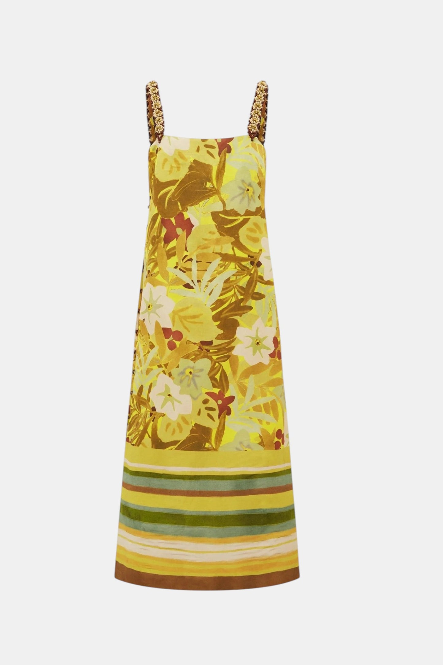 Alémais Midi Kleid Multicolor als Freisteller von vorne