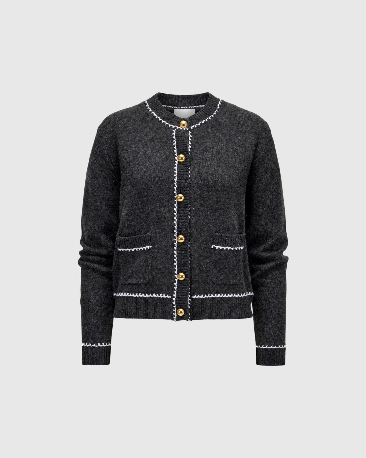 Strickjacke mit goldfarbenen Knöpfen