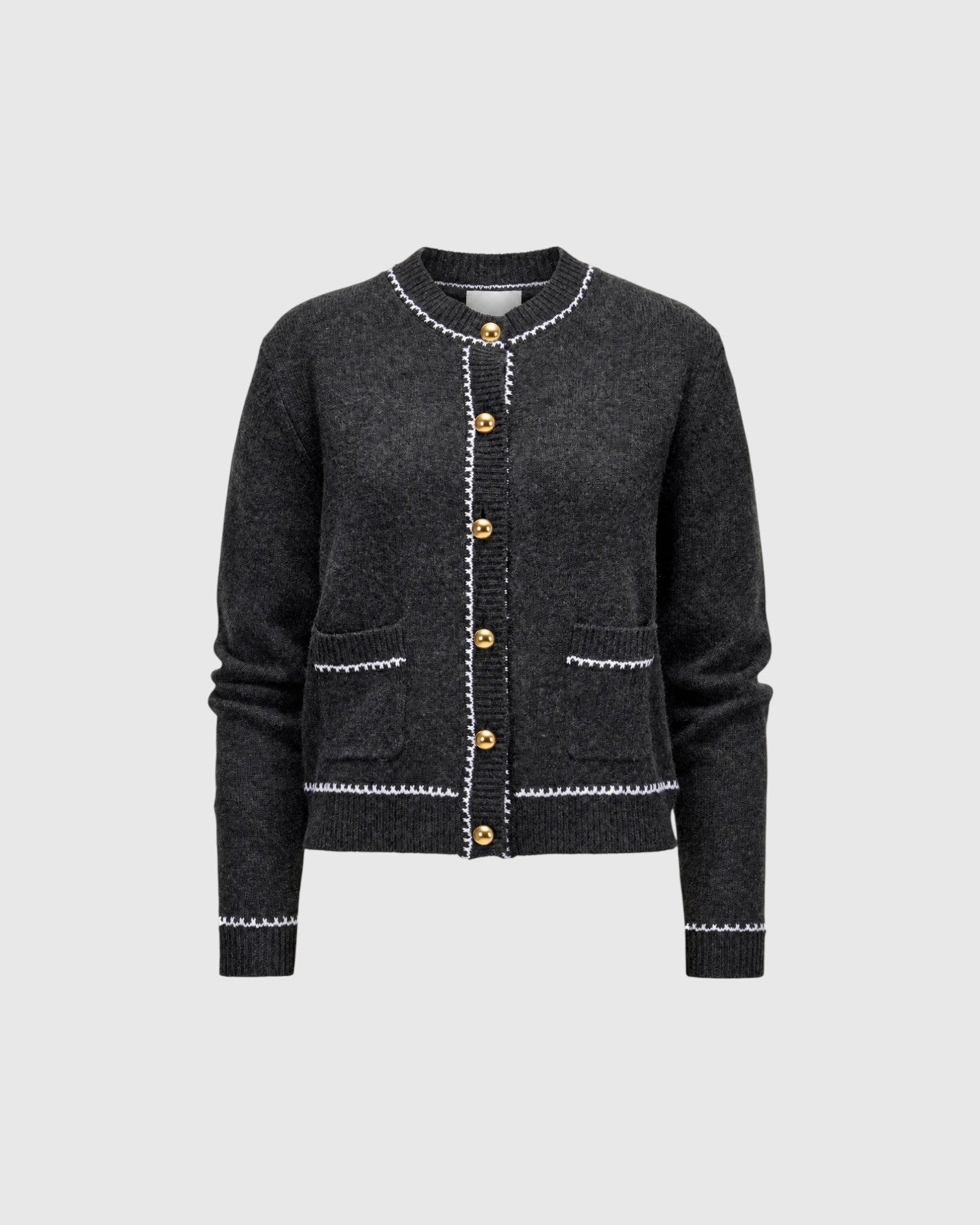 Strickjacke mit goldfarbenen Knöpfen