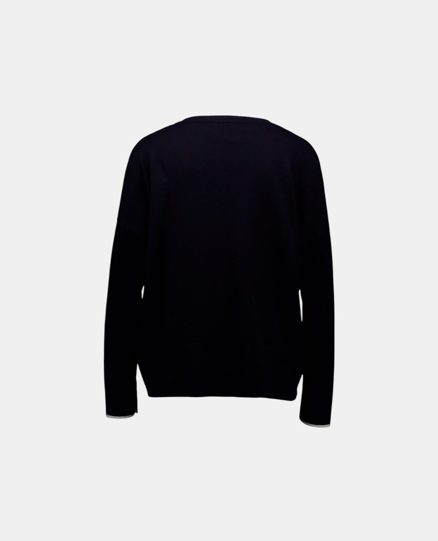 Allude Strickjacke Navy mit Cashmere als Freisteller von hinten