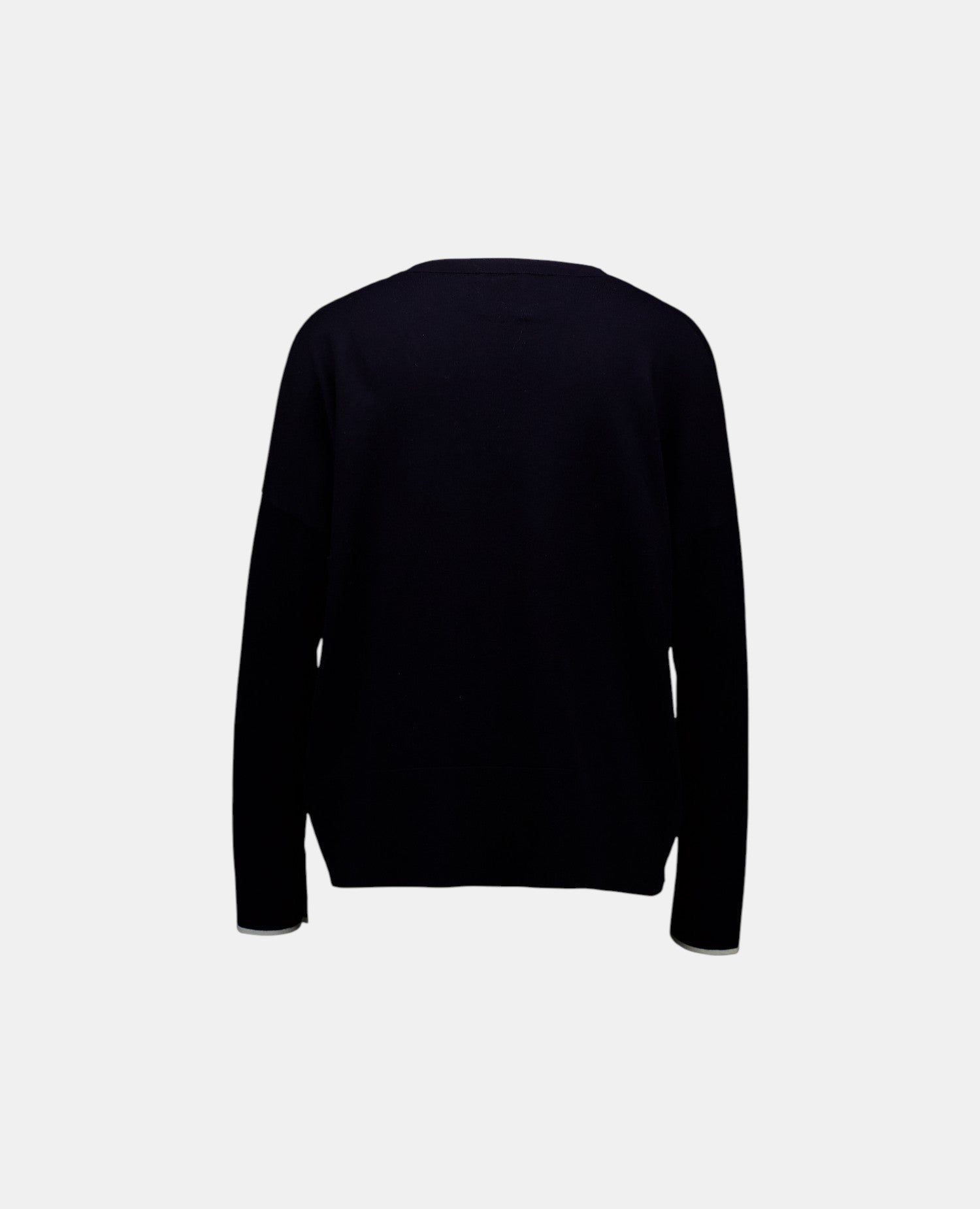 Allude Strickjacke Navy mit Cashmere als Freisteller von hinten