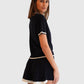 Allude Polo Shirt Navy Cashmere von hinten getragen mit passenden Shorts