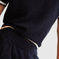 Detail des Allude Polo Shirts Navy Cashmere als Stoff- und Farbansicht