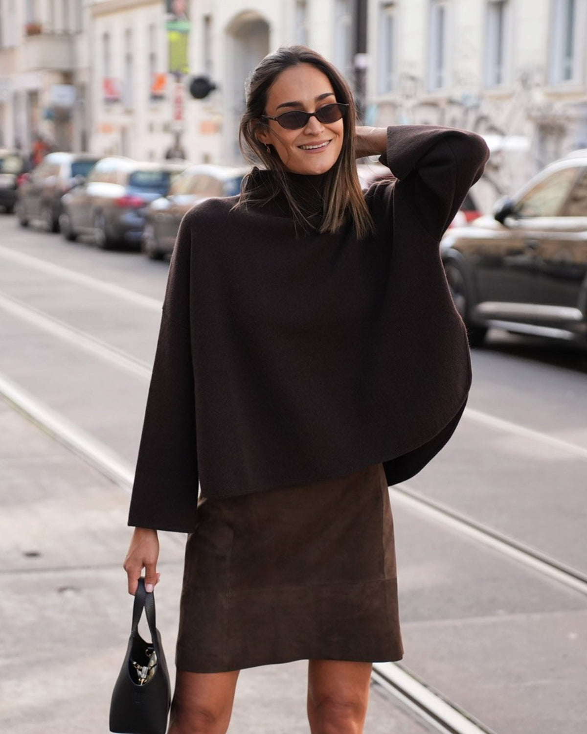 Oversize-Pullover mit Stehkragen