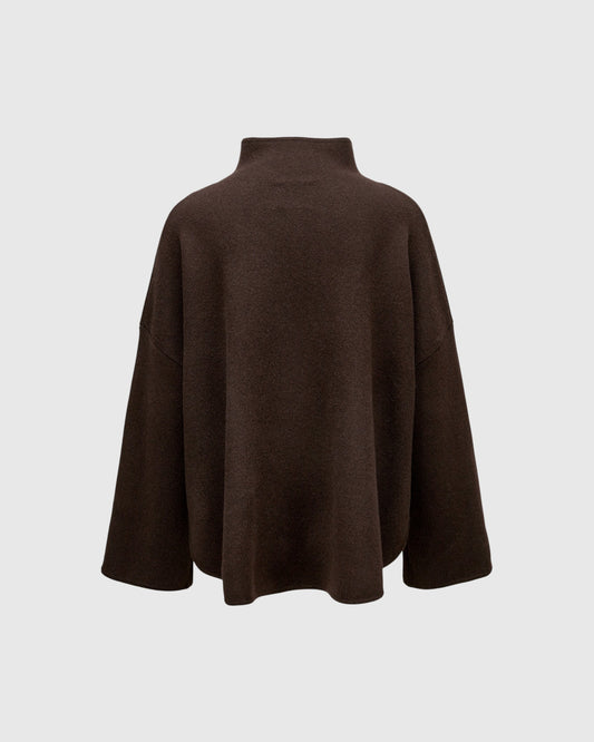 Oversize-Pullover mit Stehkragen