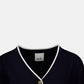 Detail der Allude Strickjacke Navy mit Cashmere als Freisteller