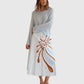 Dorothee Schumacher Rock Blau mit Print am Model vorne