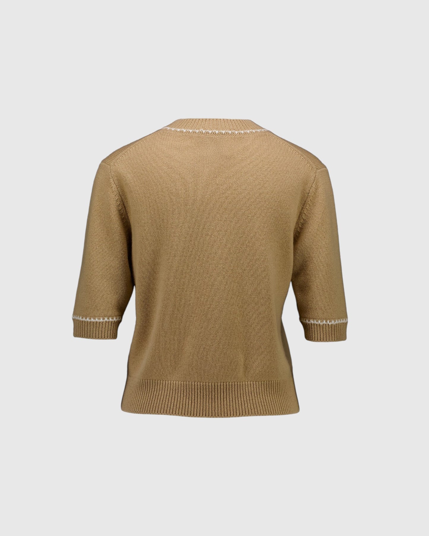 Kurzarm-Pullover Camel Weiß