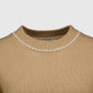 Kurzarm-Pullover Camel Weiß