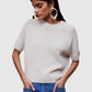 Cashmerepullover Kurzarm Beige