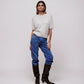 Cashmerepullover Kurzarm Beige