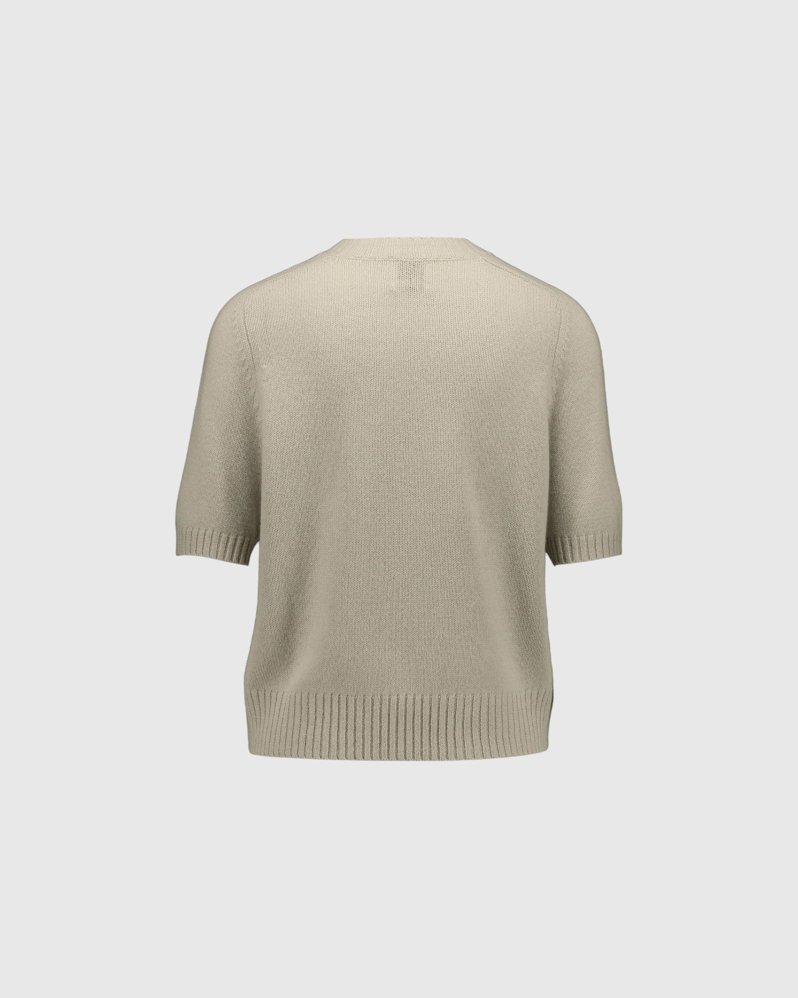 Cashmerepullover Kurzarm Beige
