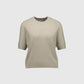 Cashmerepullover Kurzarm Beige