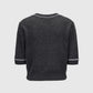Kurzarm-Pullover Grau Weiß