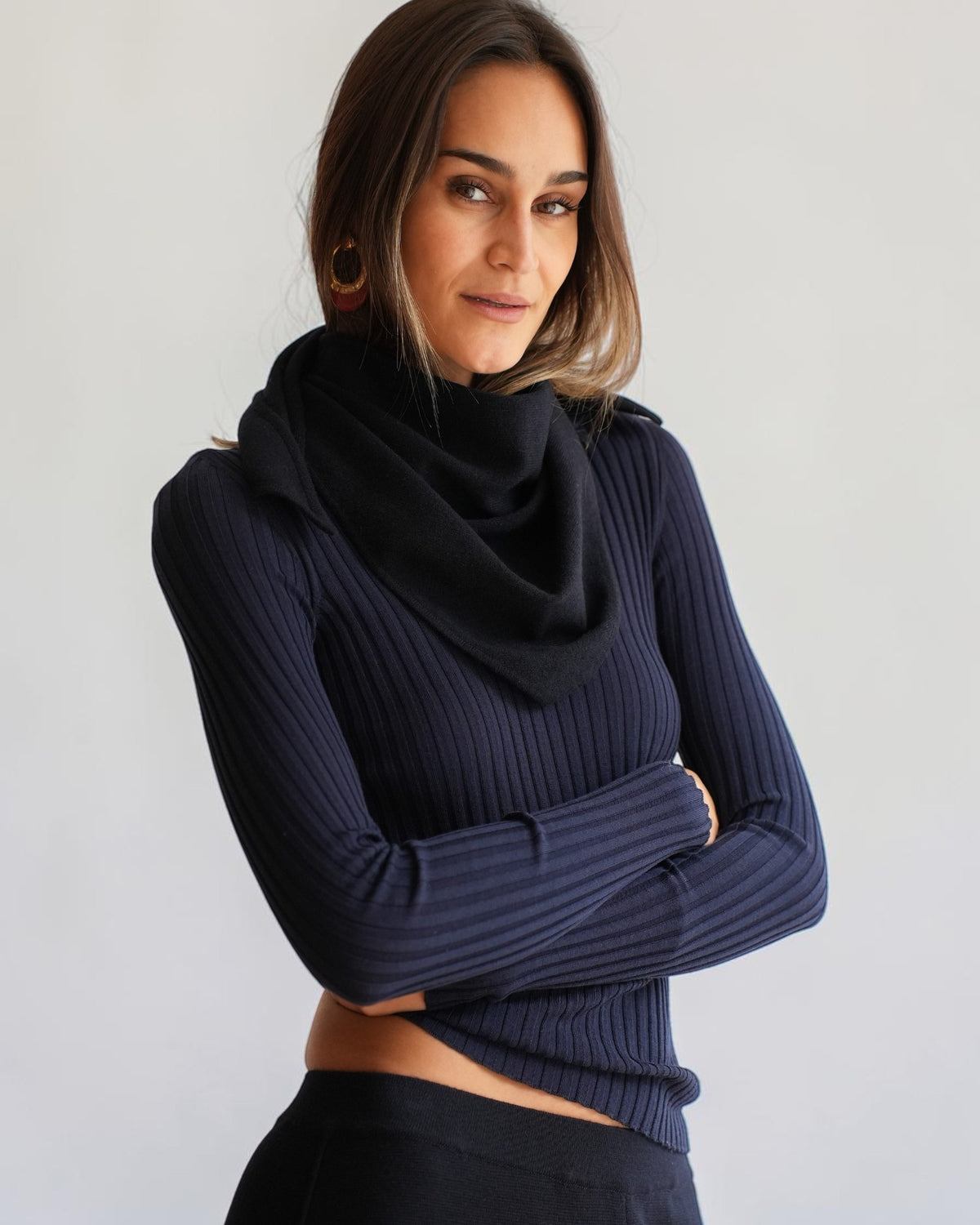 Cashmere-Dreieckstuch Dunkelblau