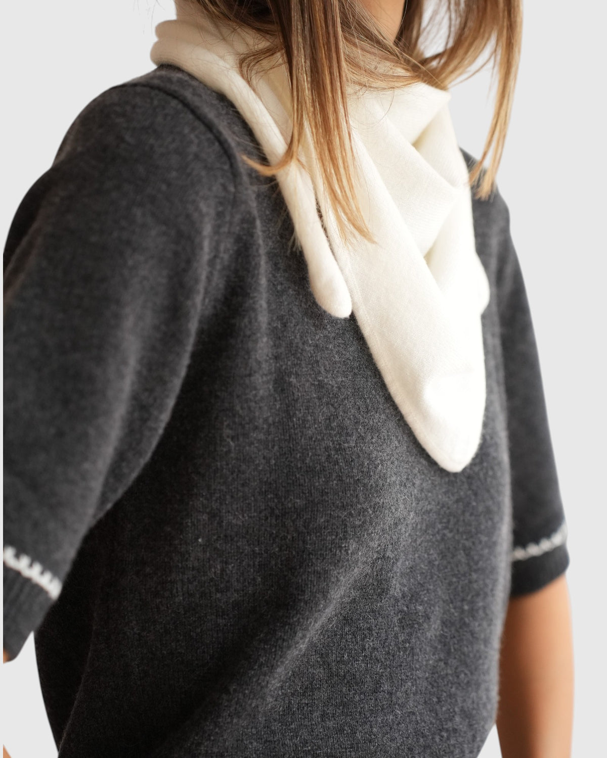 Cashmere-Dreieckstuch Wollweiß
