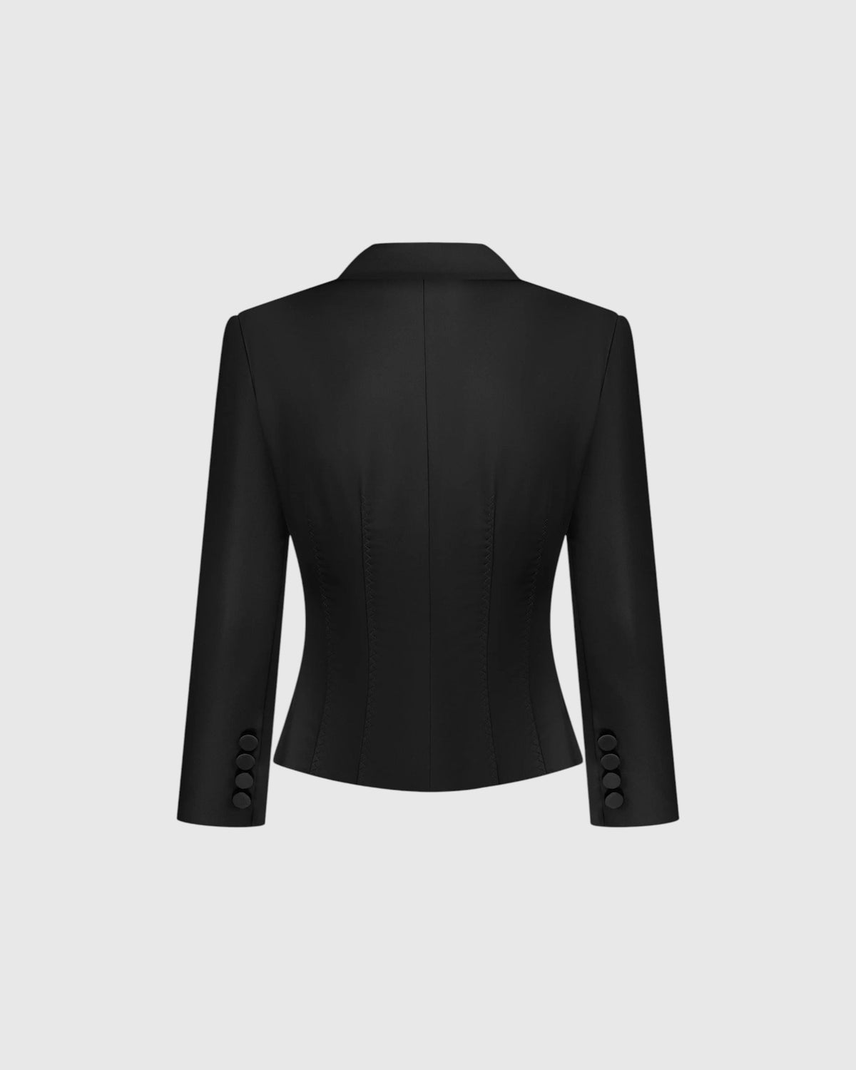 Taillierte Satinjacke Schwarz