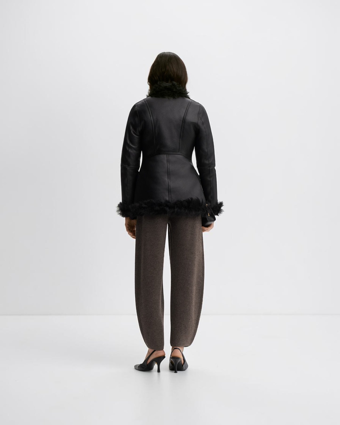 Adeline Shearling-Jacke Schwarz