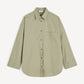 By Malene Birger Oversized Hemdbluse Deep Lichen Green als Freisteller