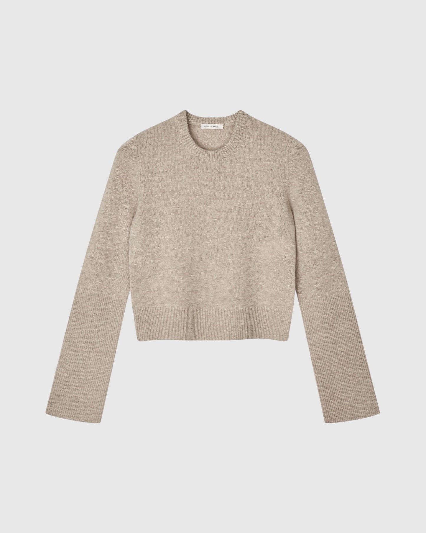 Verkürzter Wollpullover Beige