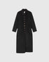By Malene Birger Maxi-Wollmantel in Schwarz als Freisteller mit Knopfleiste und abgerundetem Kragen