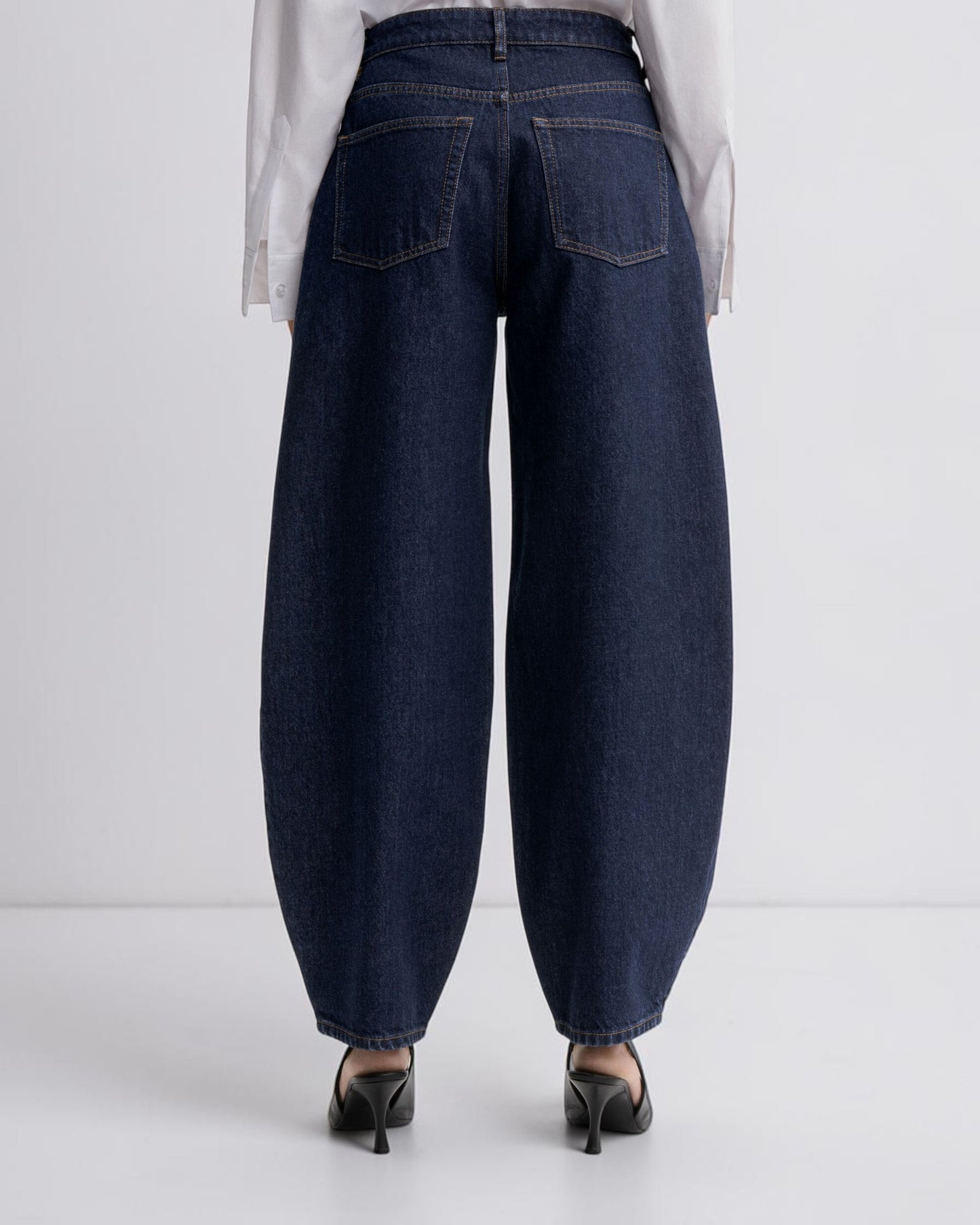 Barrel-Jeans Dunkelblau