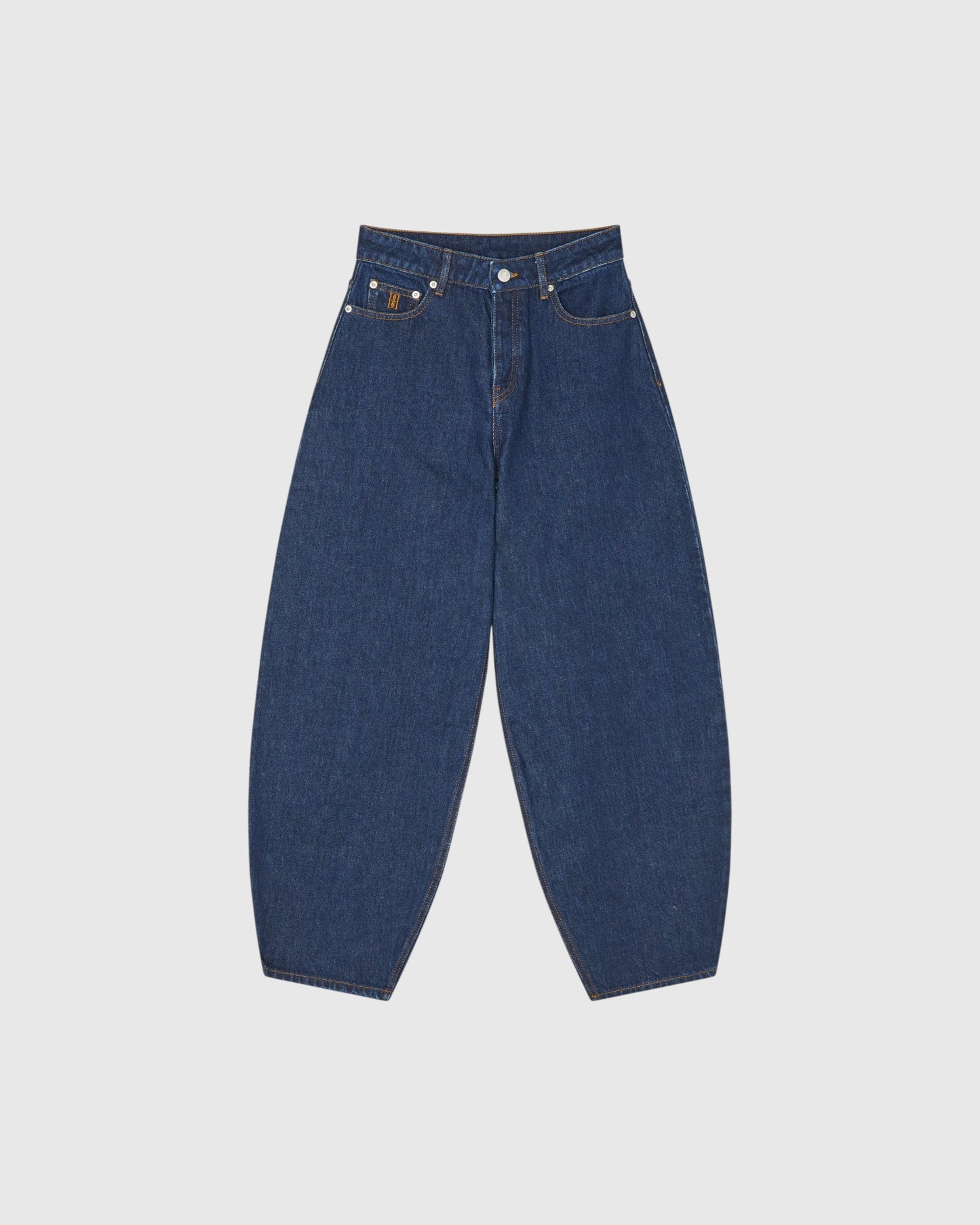 Barrel-Jeans Dunkelblau