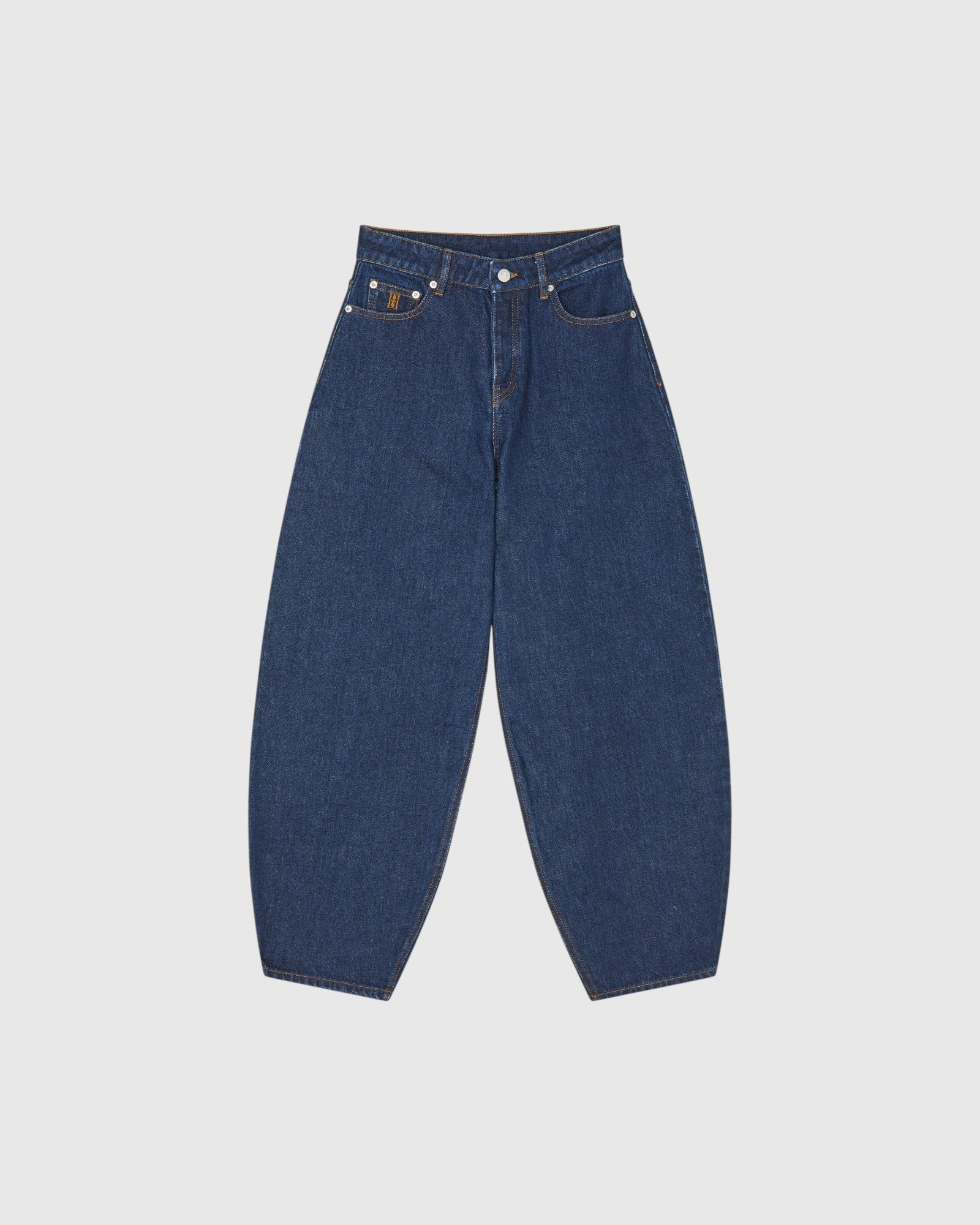 Barrel-Jeans Dunkelblau
