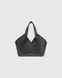 By Malene Birger kleine Ledertasche aus schwarzem Rindsleder als Freisteller von vorne