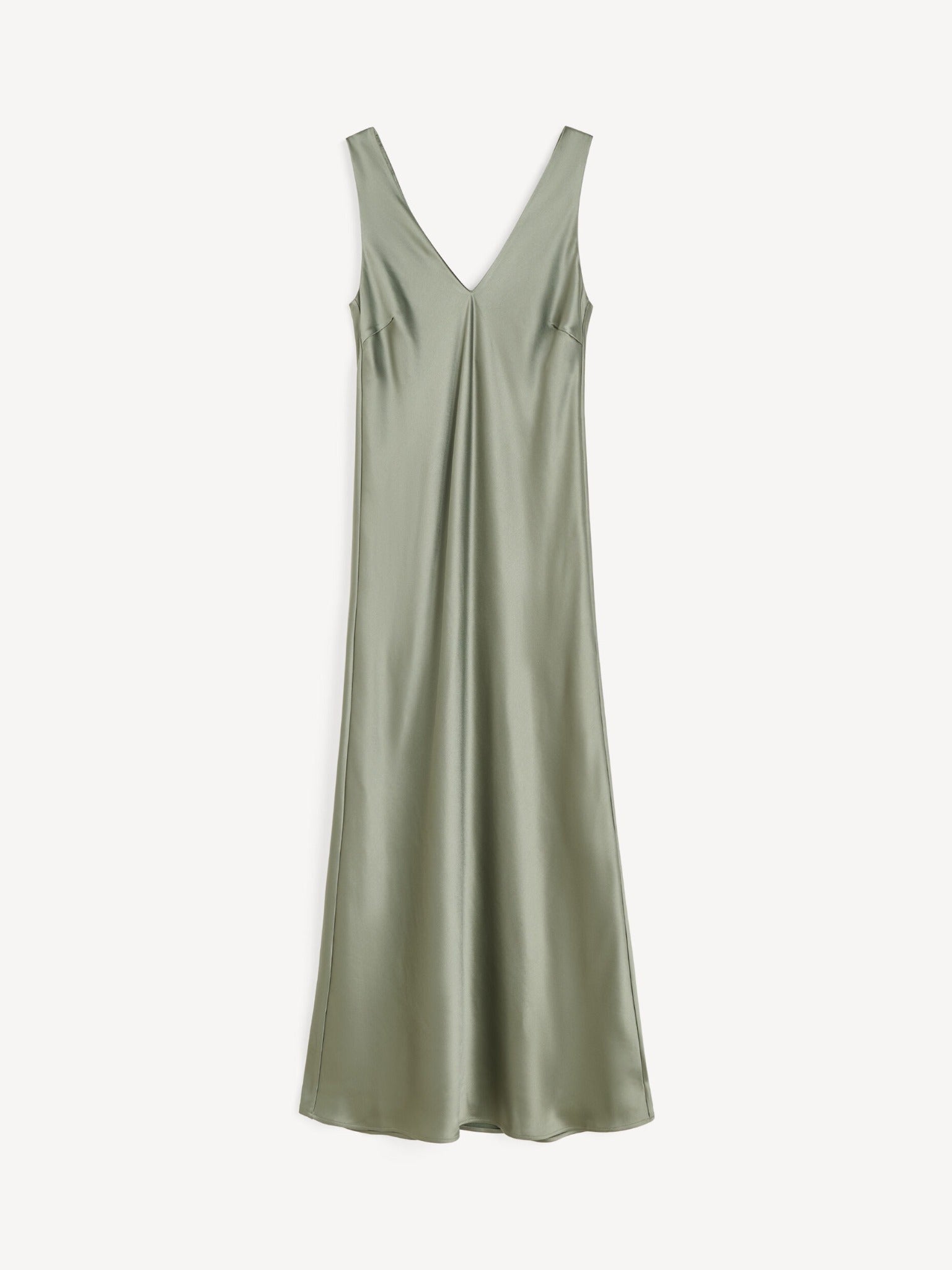 By Malene Birger Satin Maxikleid Deep Lichen Green als Freisteller